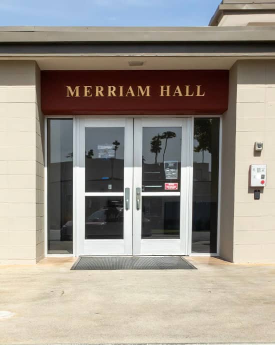 a glass doors on a building