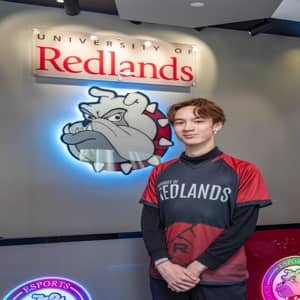 a person standing in front of a sign