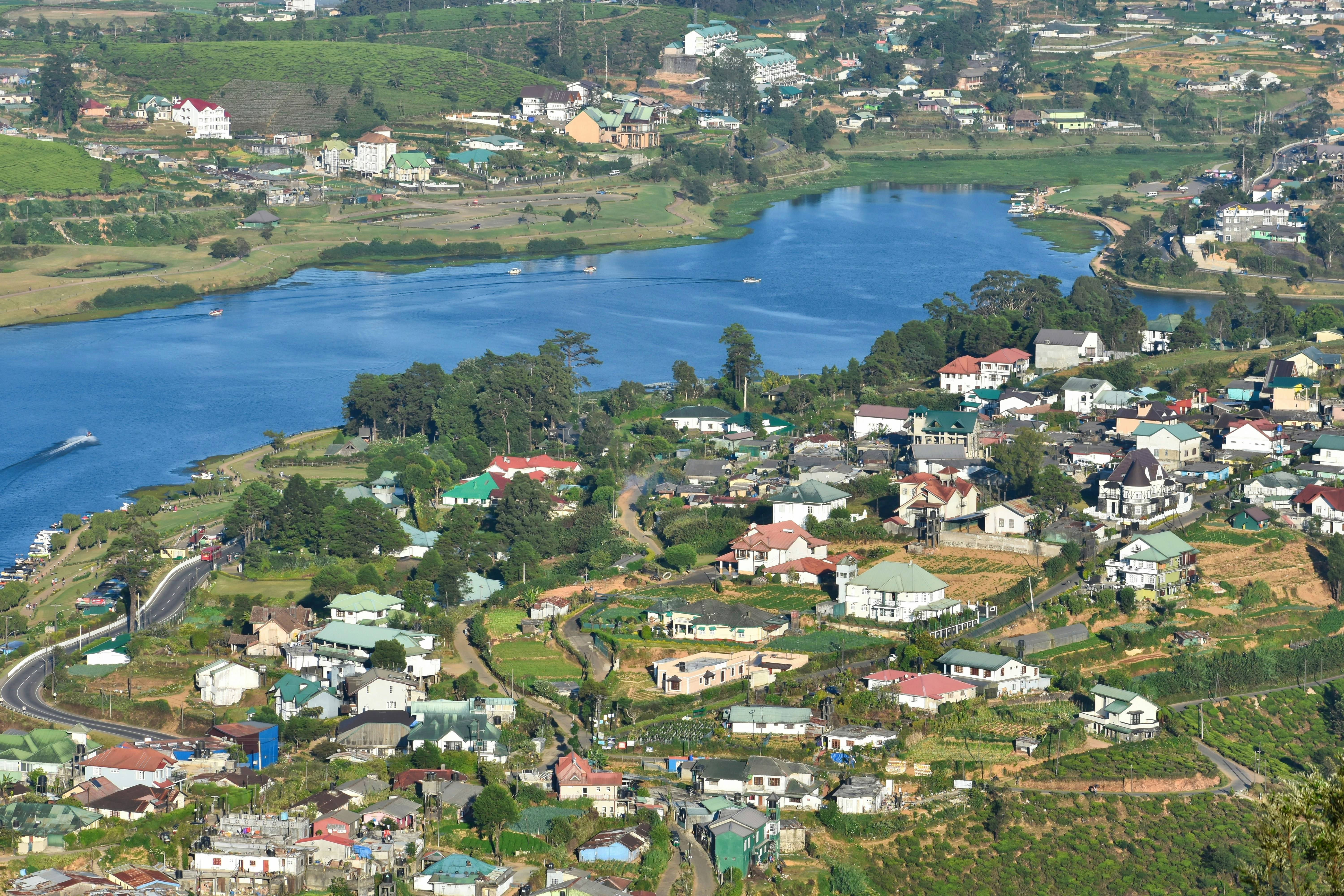 a city by a lake