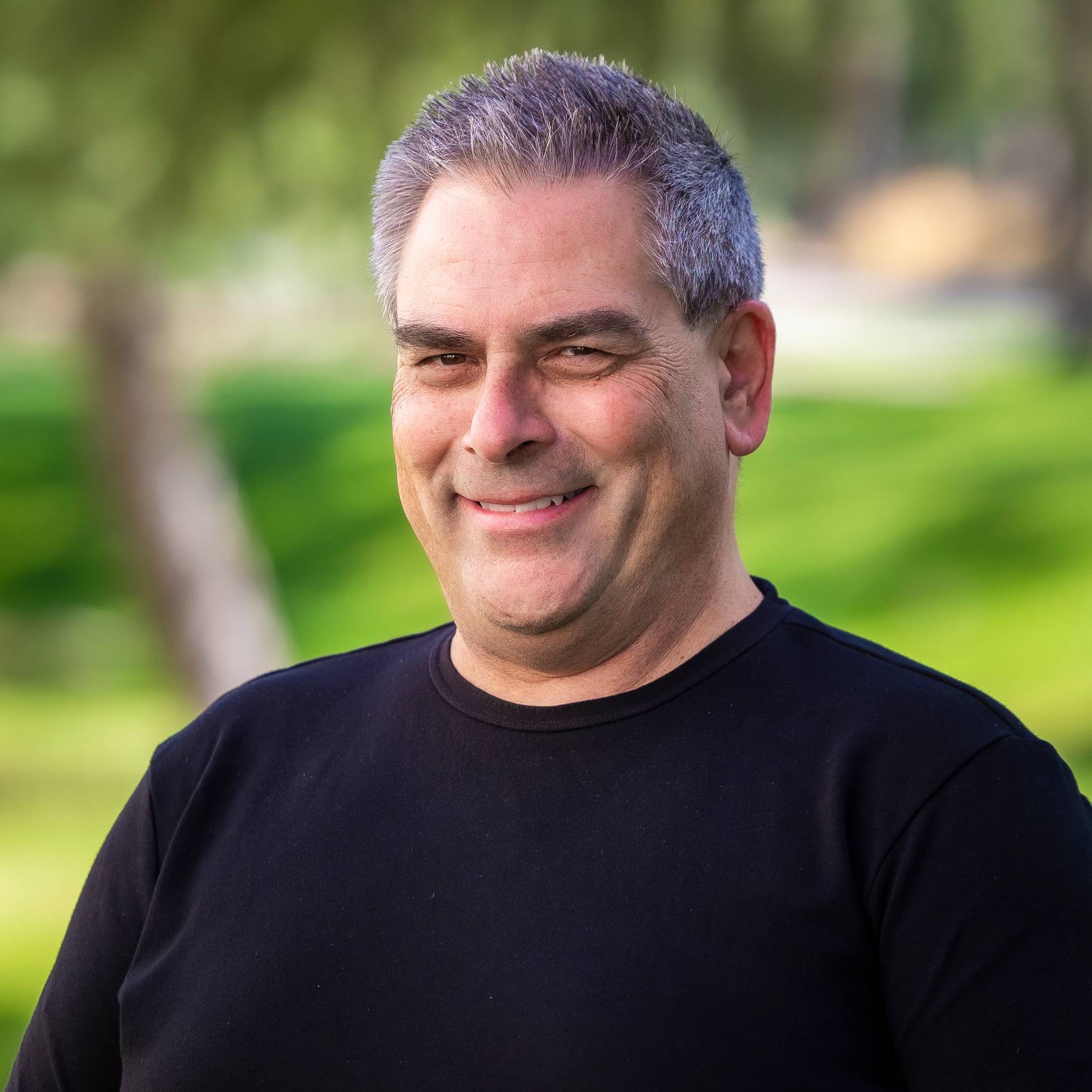 a person in a black shirt