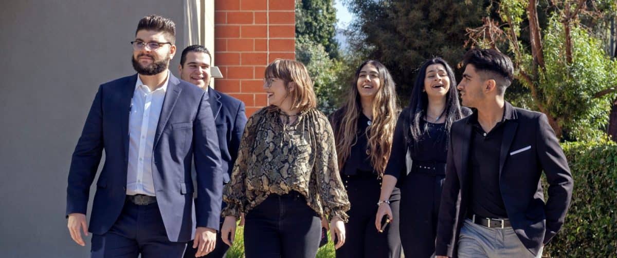 a group of people walking together