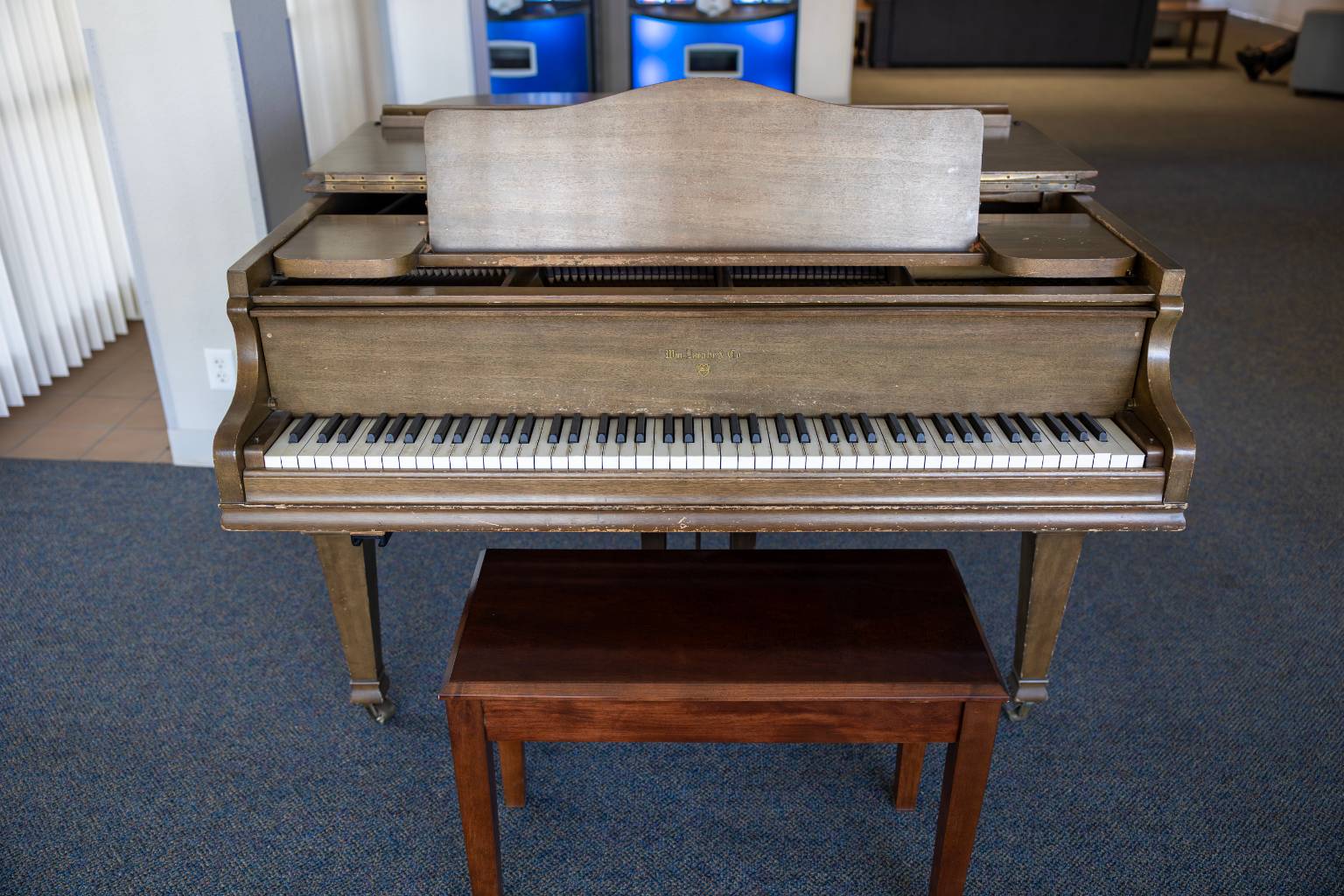 a piano with a bench
