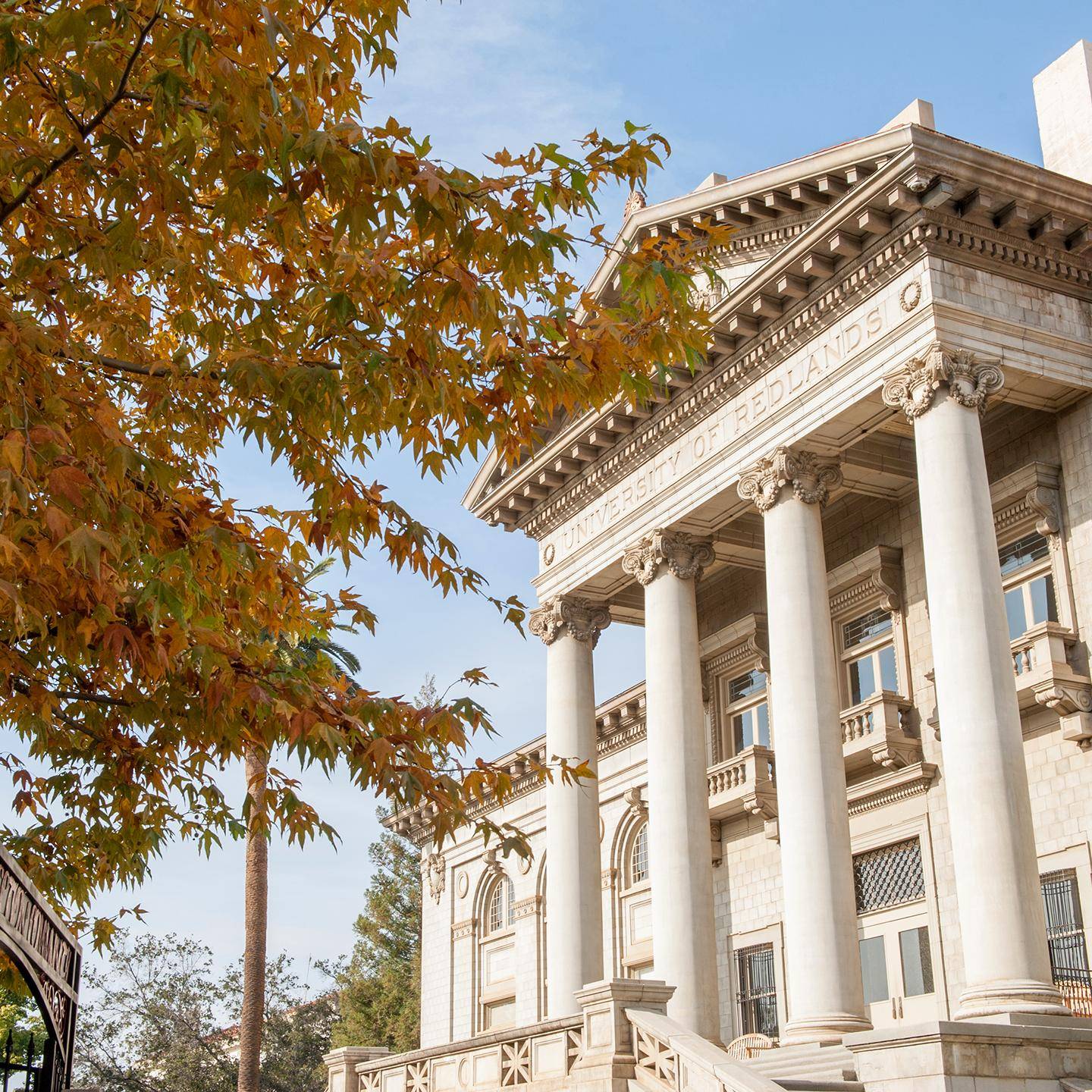 a building with columns and steps