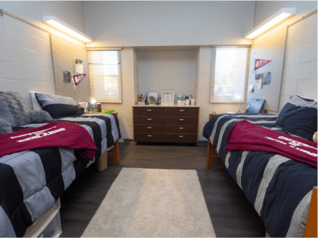 a room with two beds