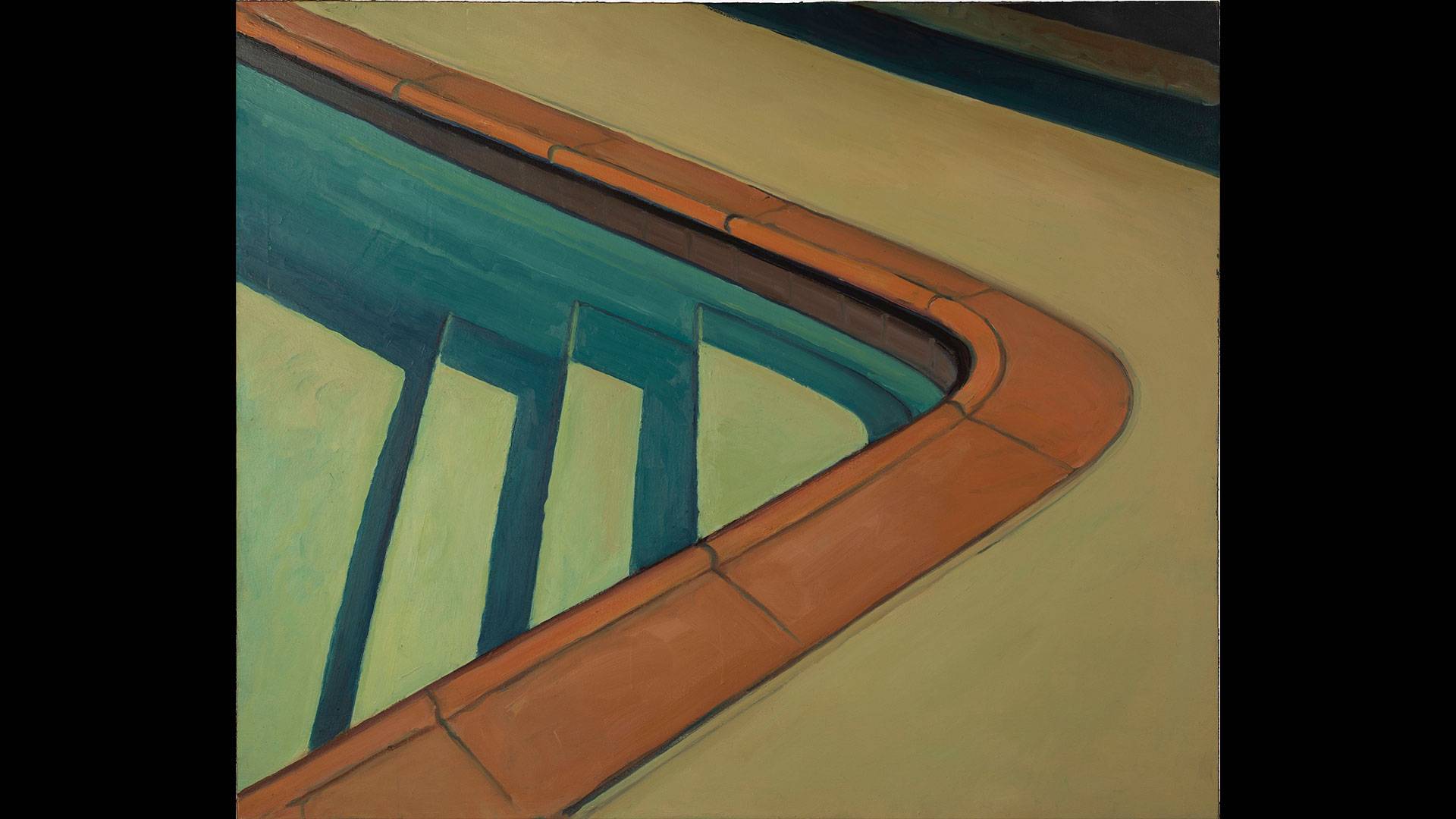 a painting of a pool