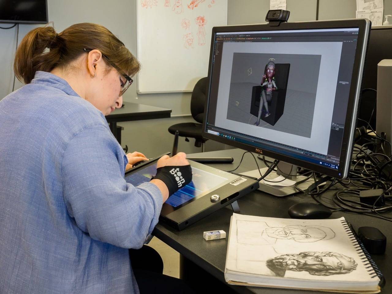 a person using a computer