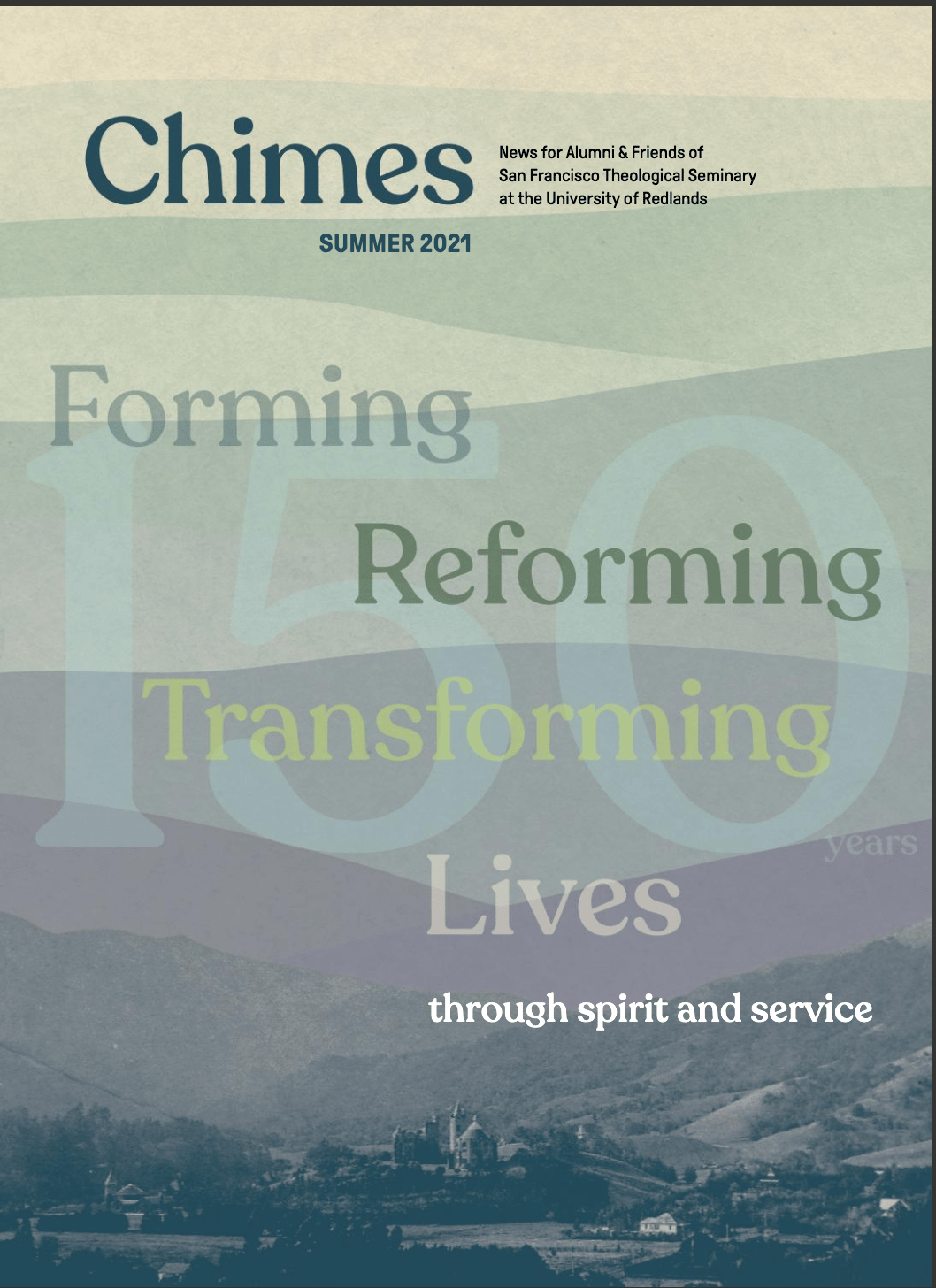 a magazine cover with a mountain landscape