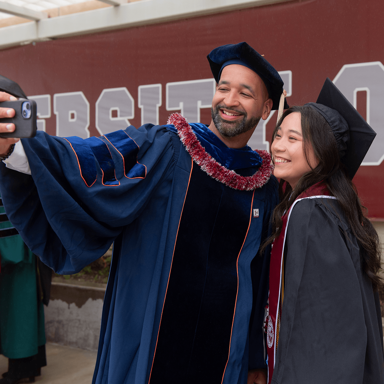 a person and person taking a selfie