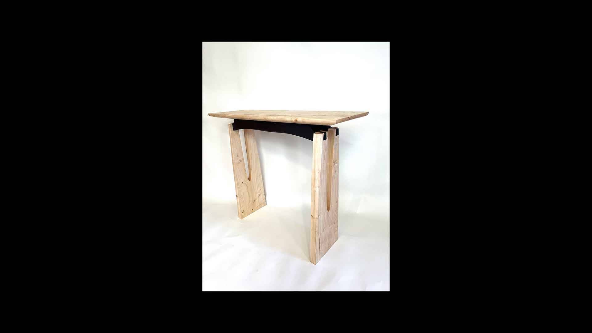 a wooden table with legs