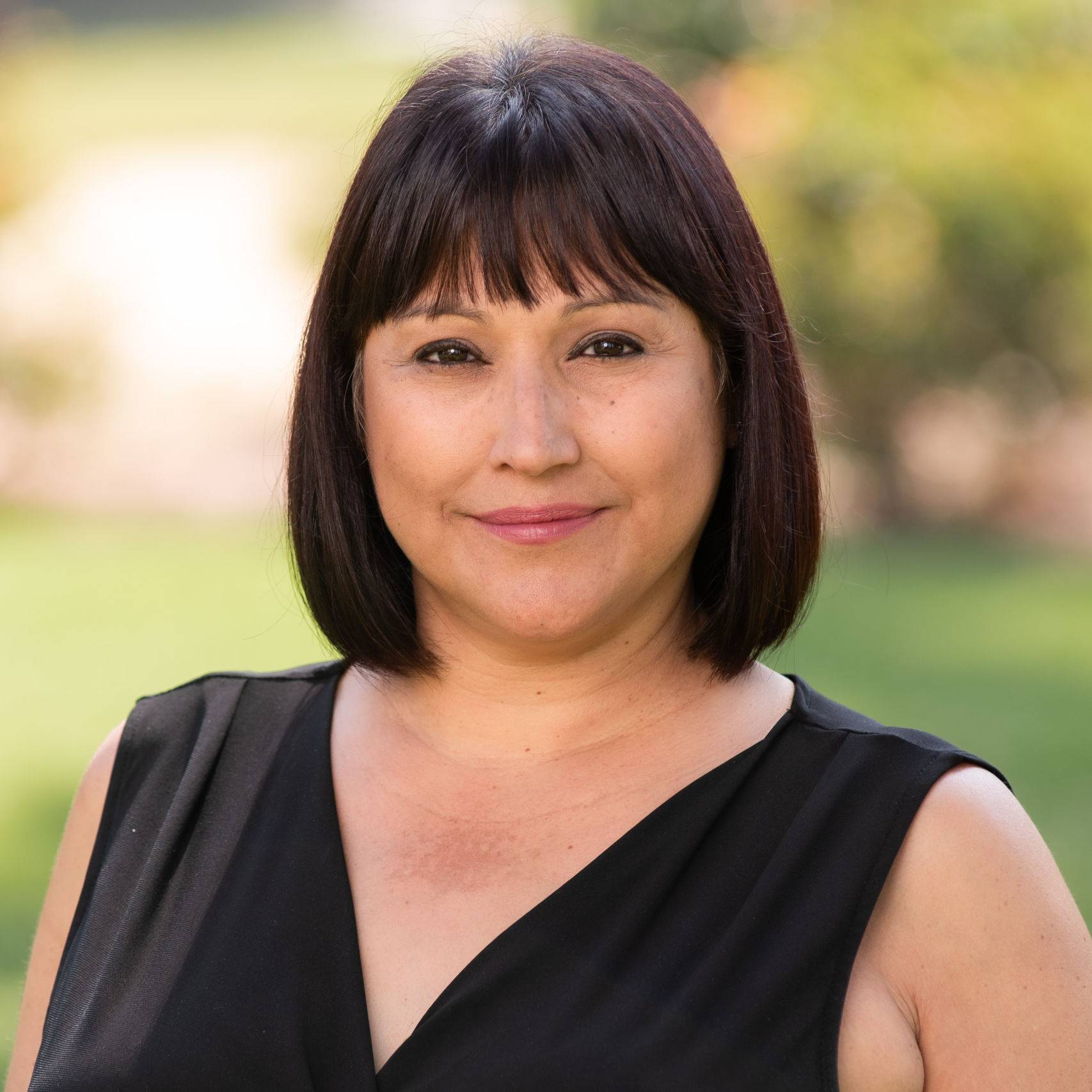 a person in a black dress