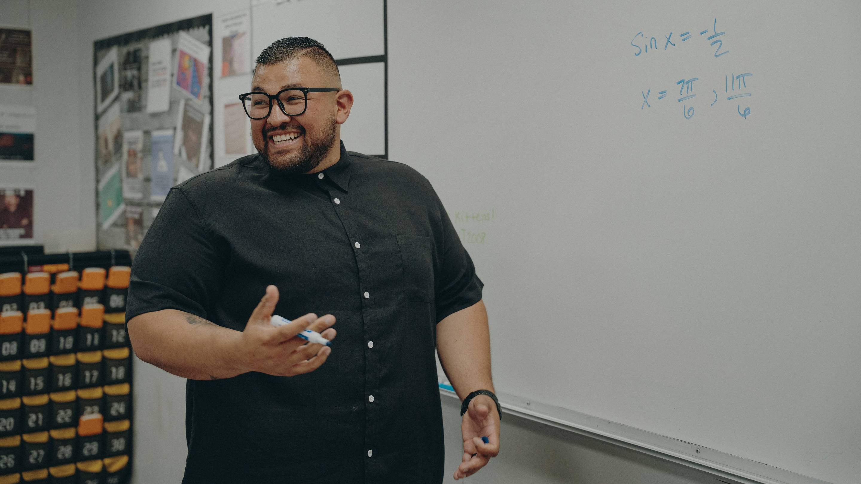 a person in a black shirt