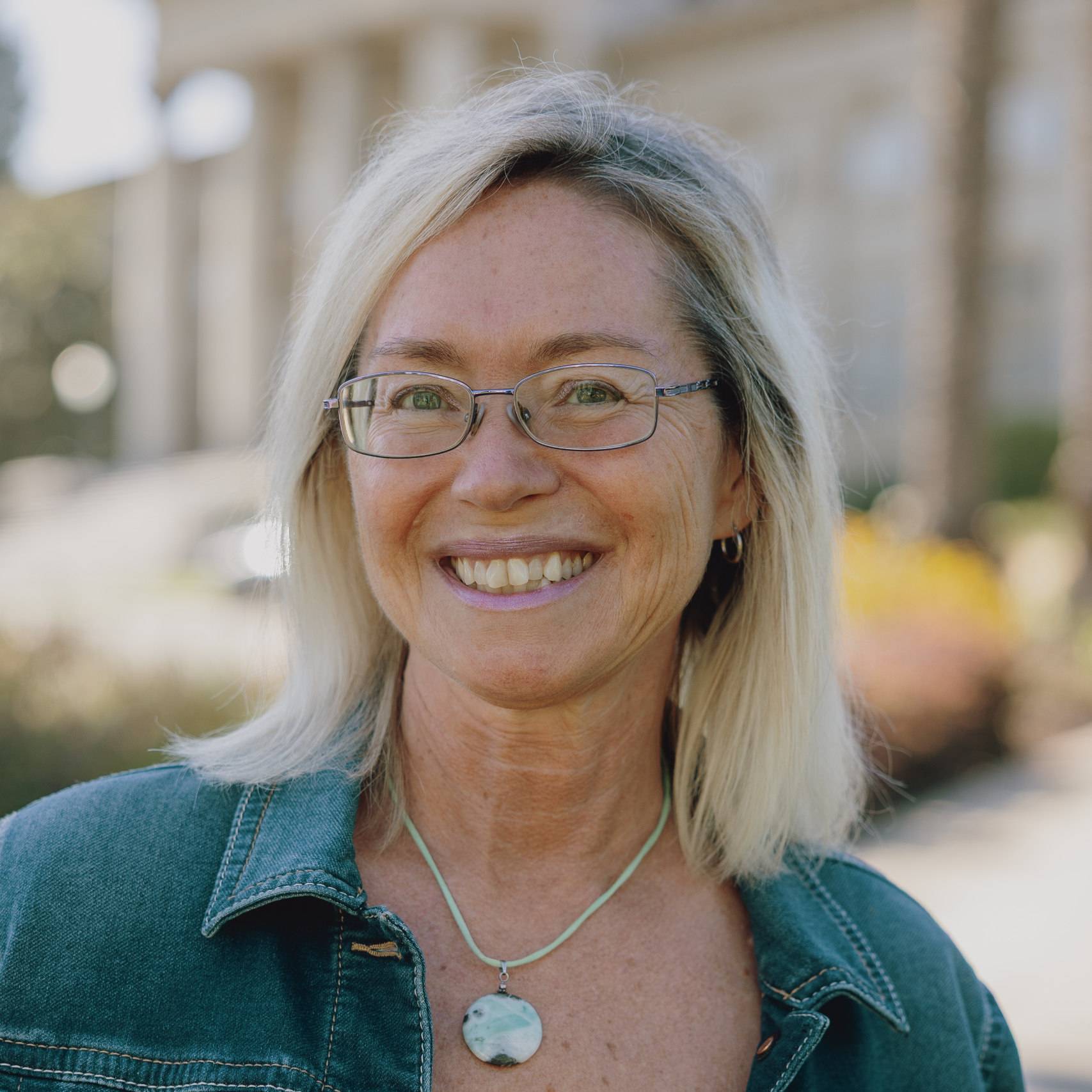 a person smiling at camera