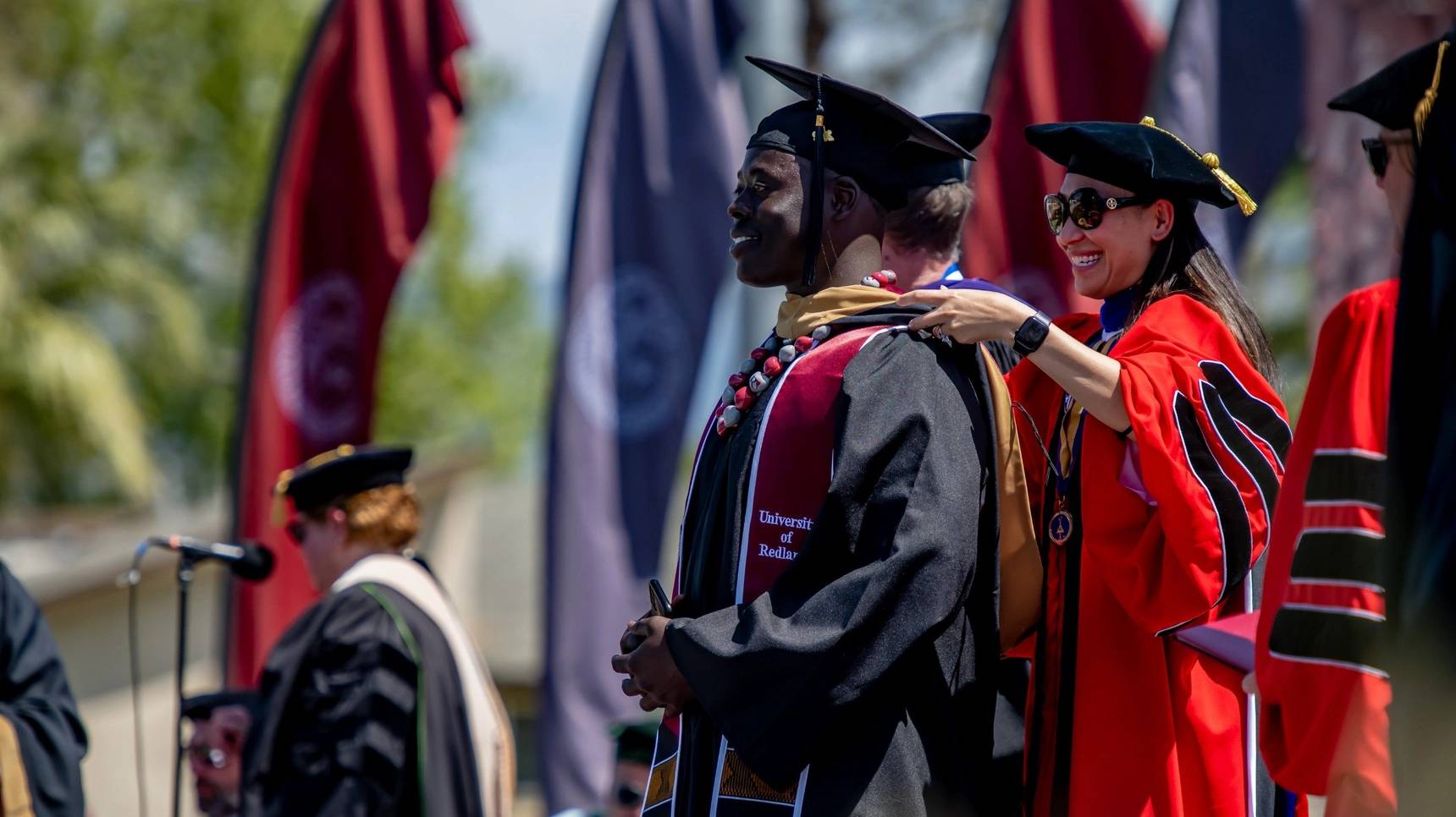 a person in a graduation gown
