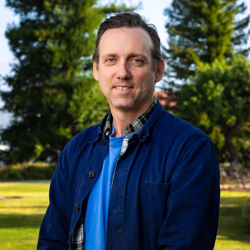 a person standing in a park