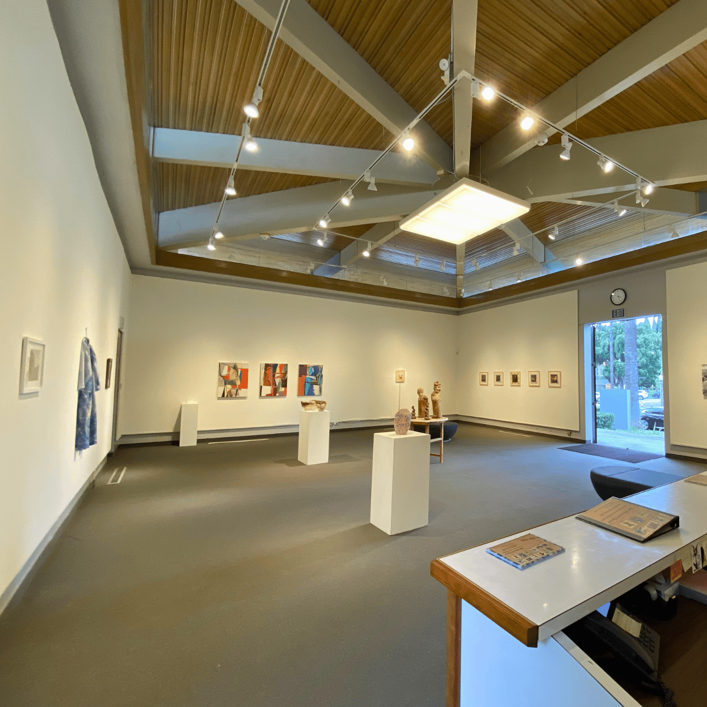 a room with art on the wall