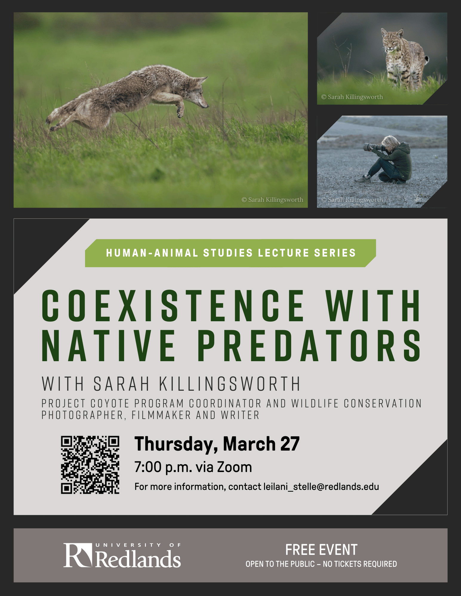 a poster with a fox and a person in the grass