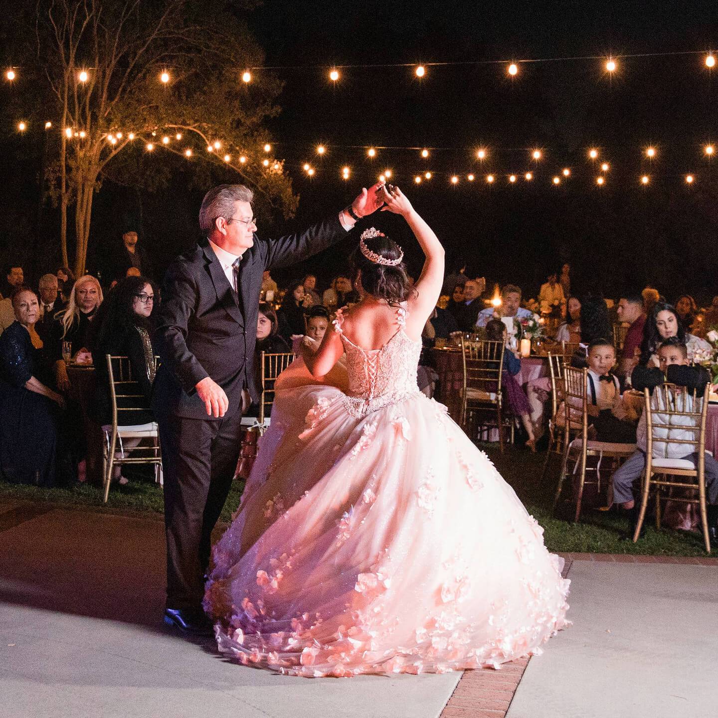 a person and person dancing at night