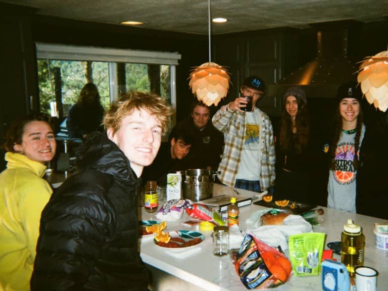 a group of people around a table