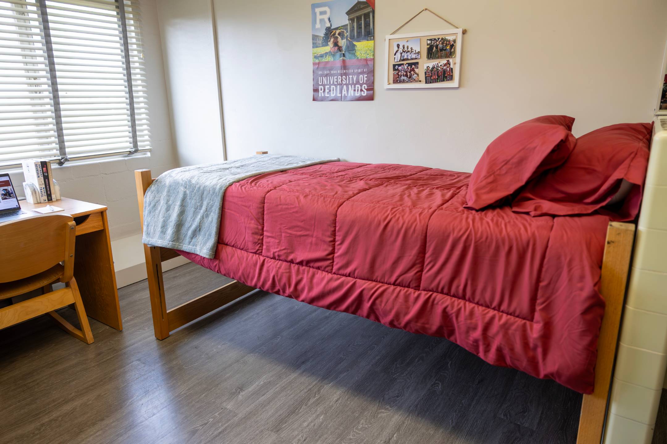 a bed in a room