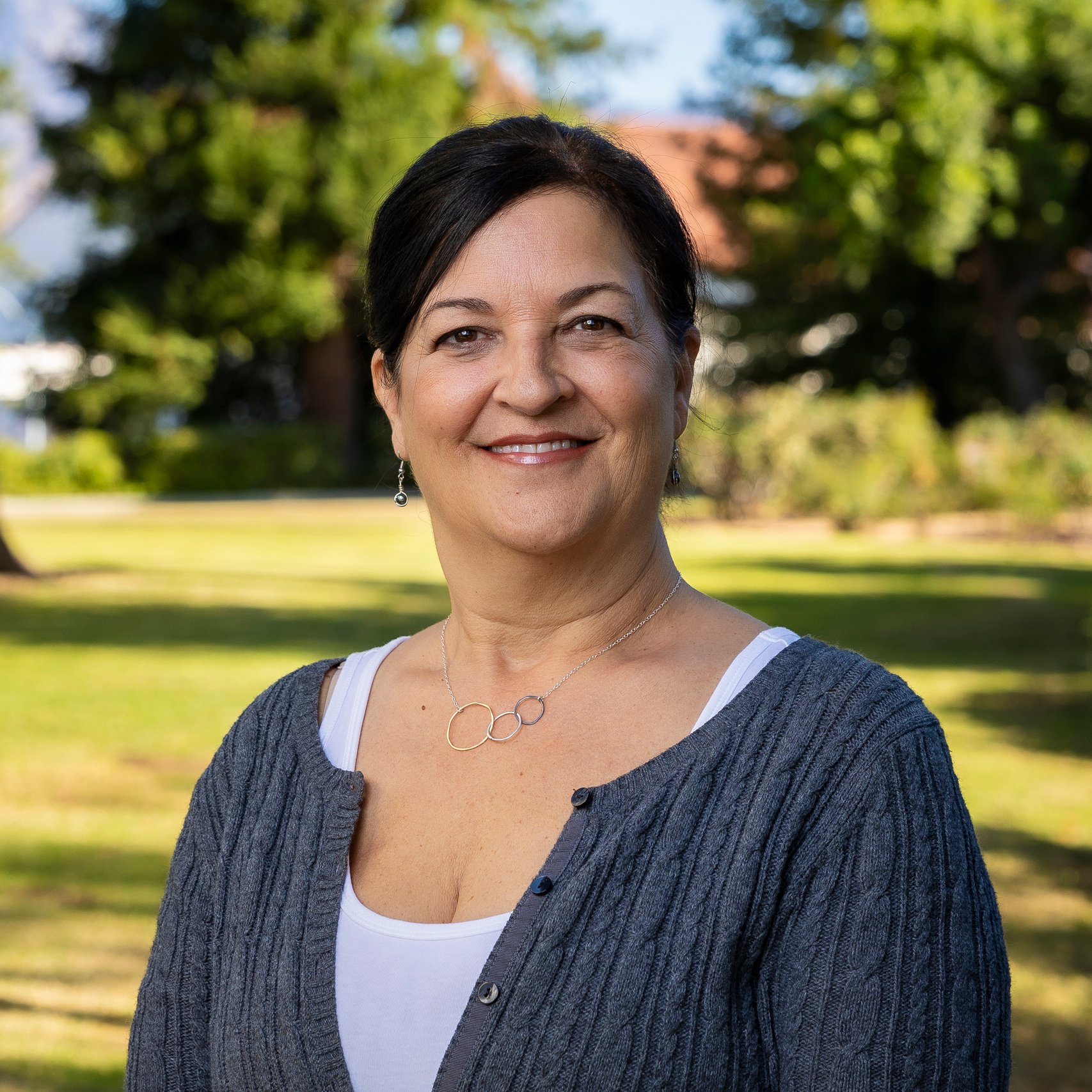 a person smiling at camera