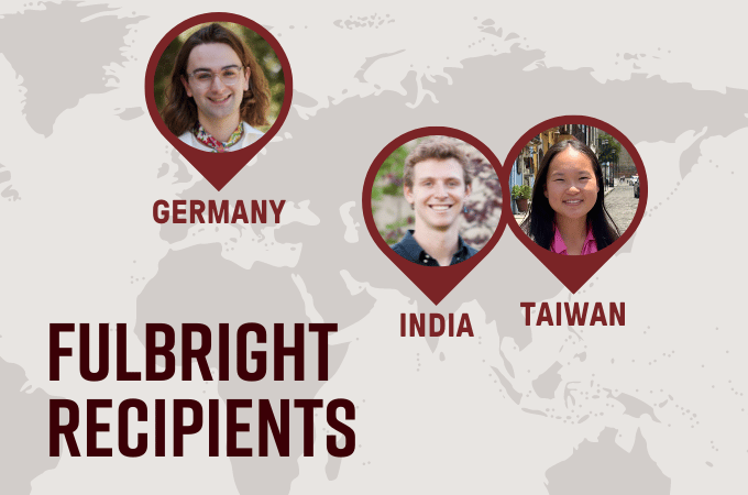 a group of people in red pointers