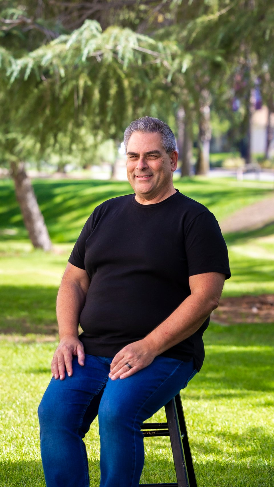 a person sitting in a park