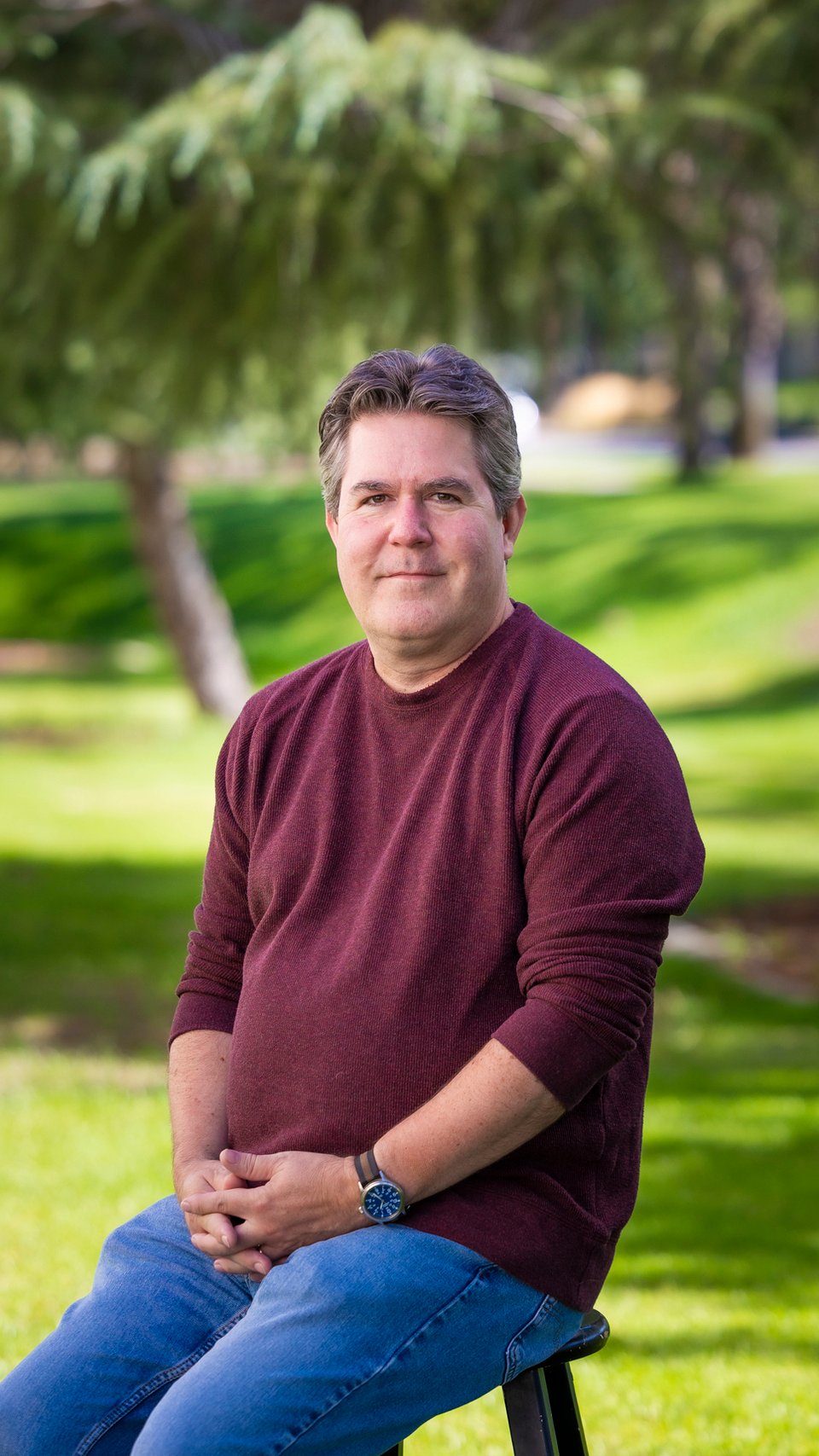 a person standing in a park