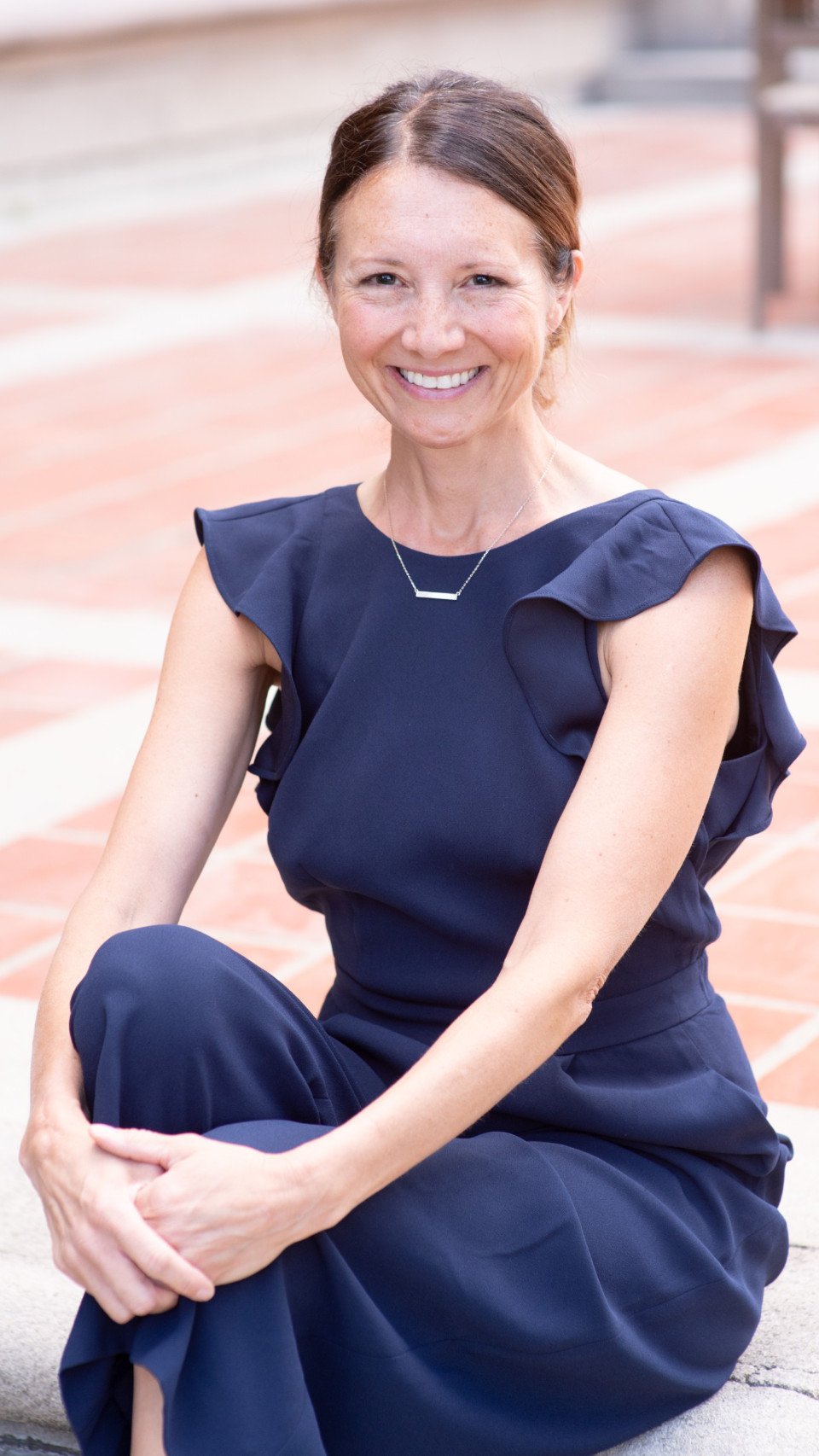 a person in a blue dress