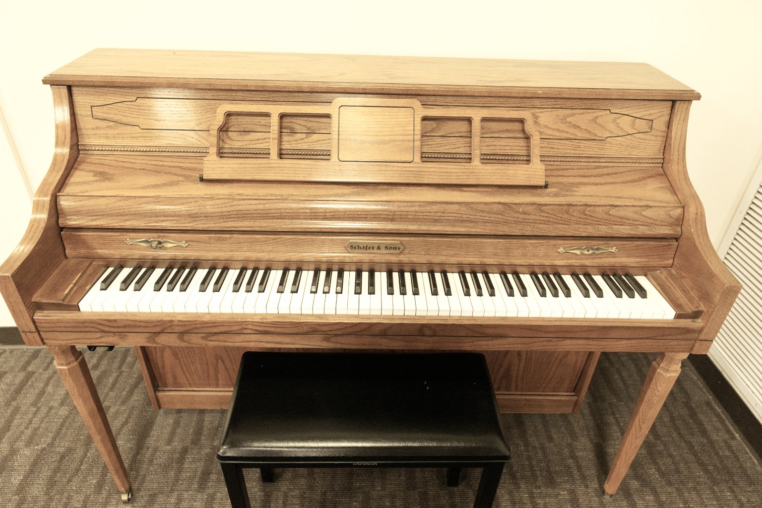 a piano with a bench