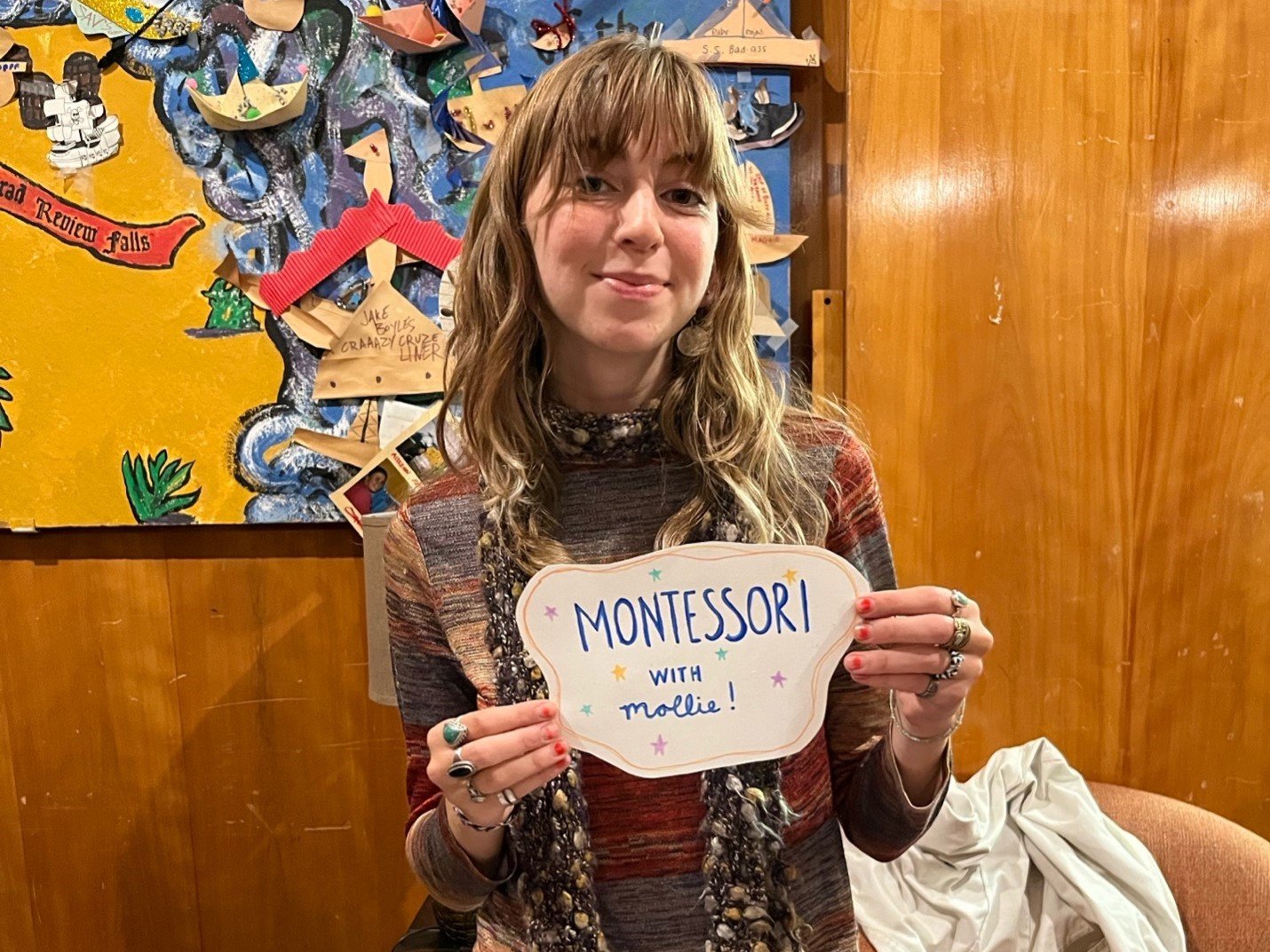 a person holding a sign