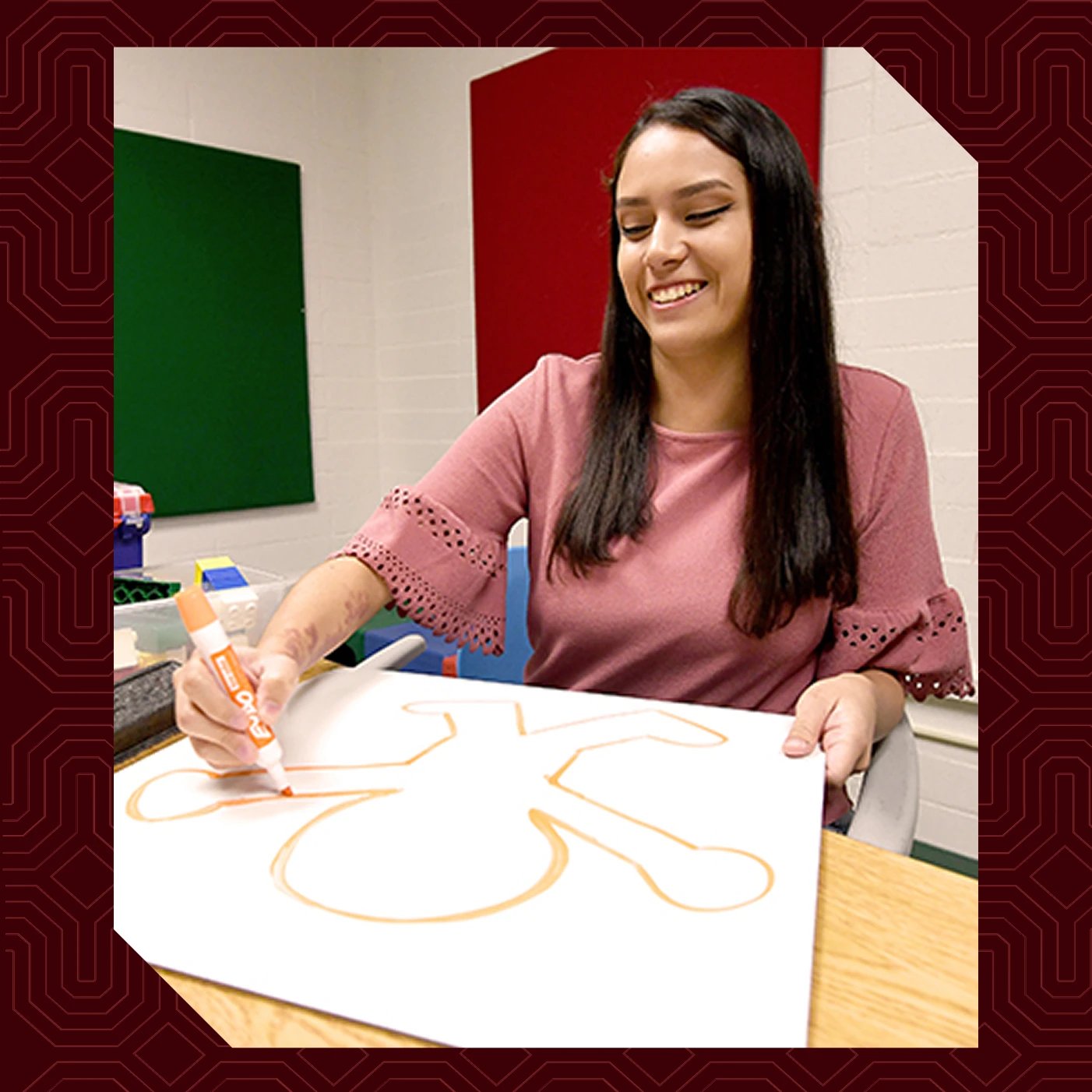 a person drawing a person