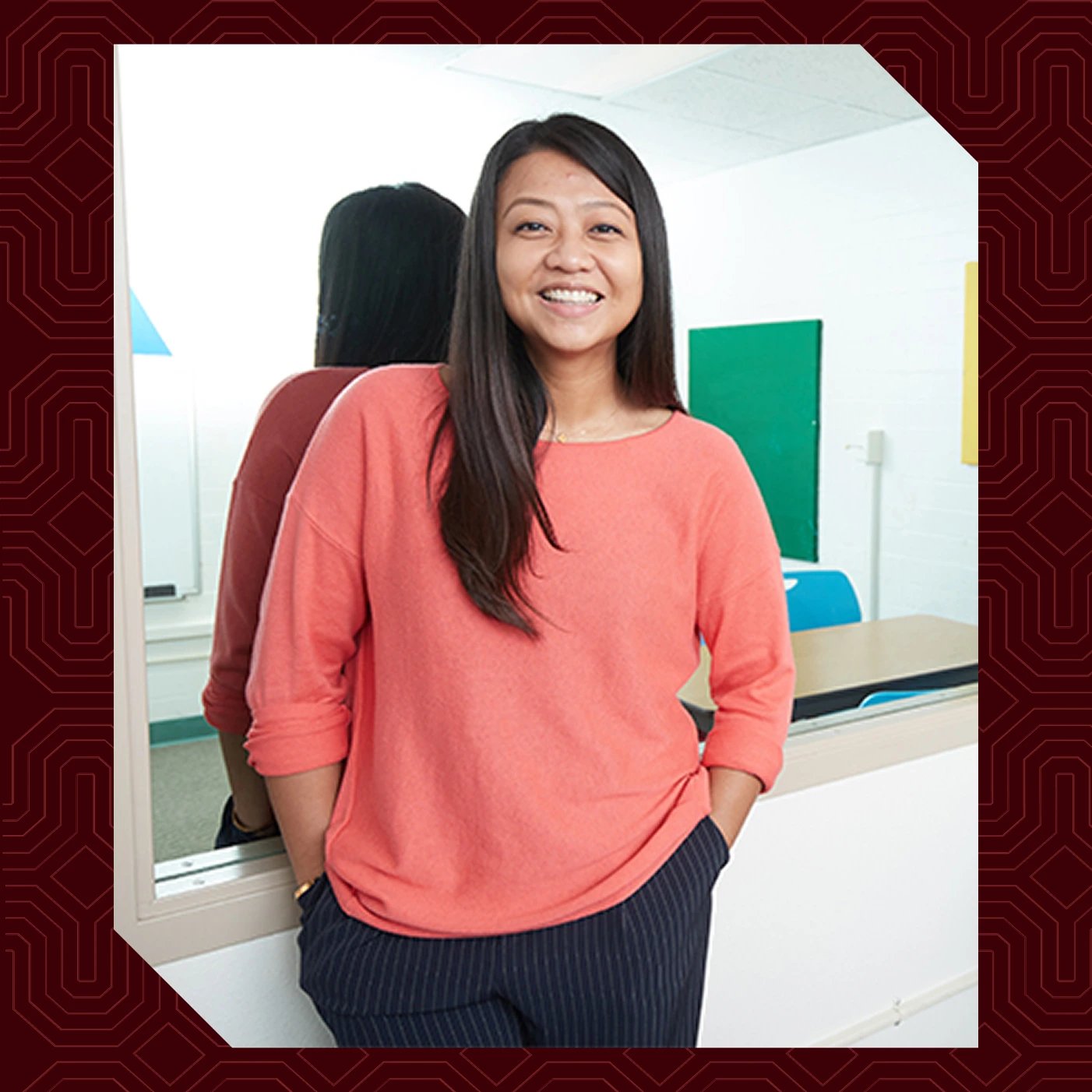 a person smiling at the camera