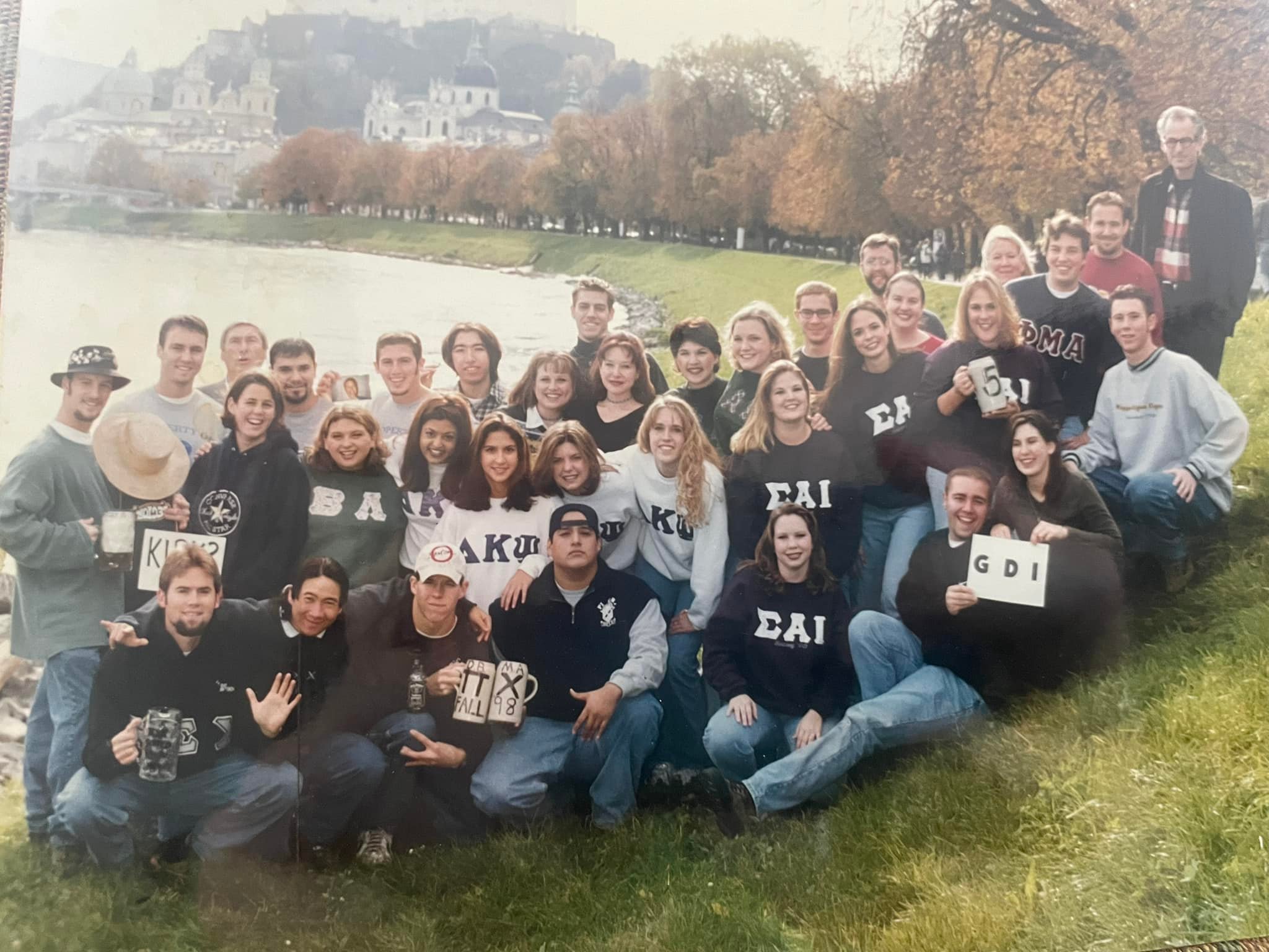 a group of people posing for a photo