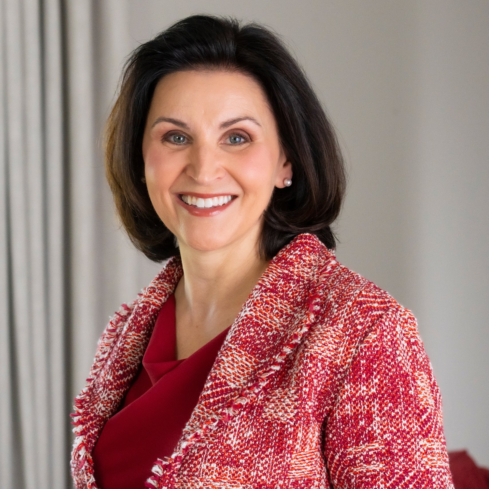 a woman smiling at camera