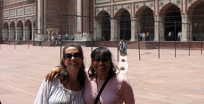 a couple of women posing for a picture