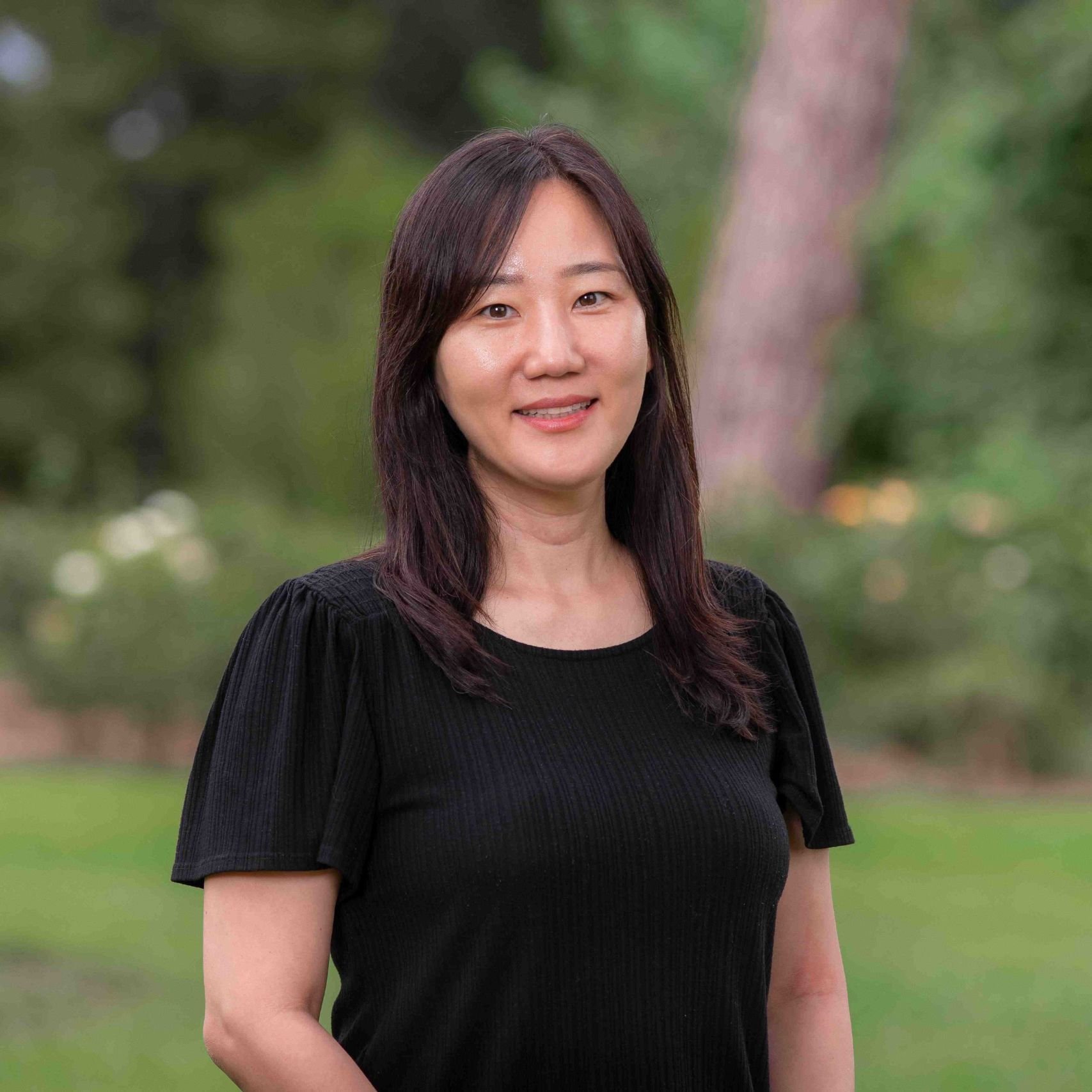 a person in a black shirt