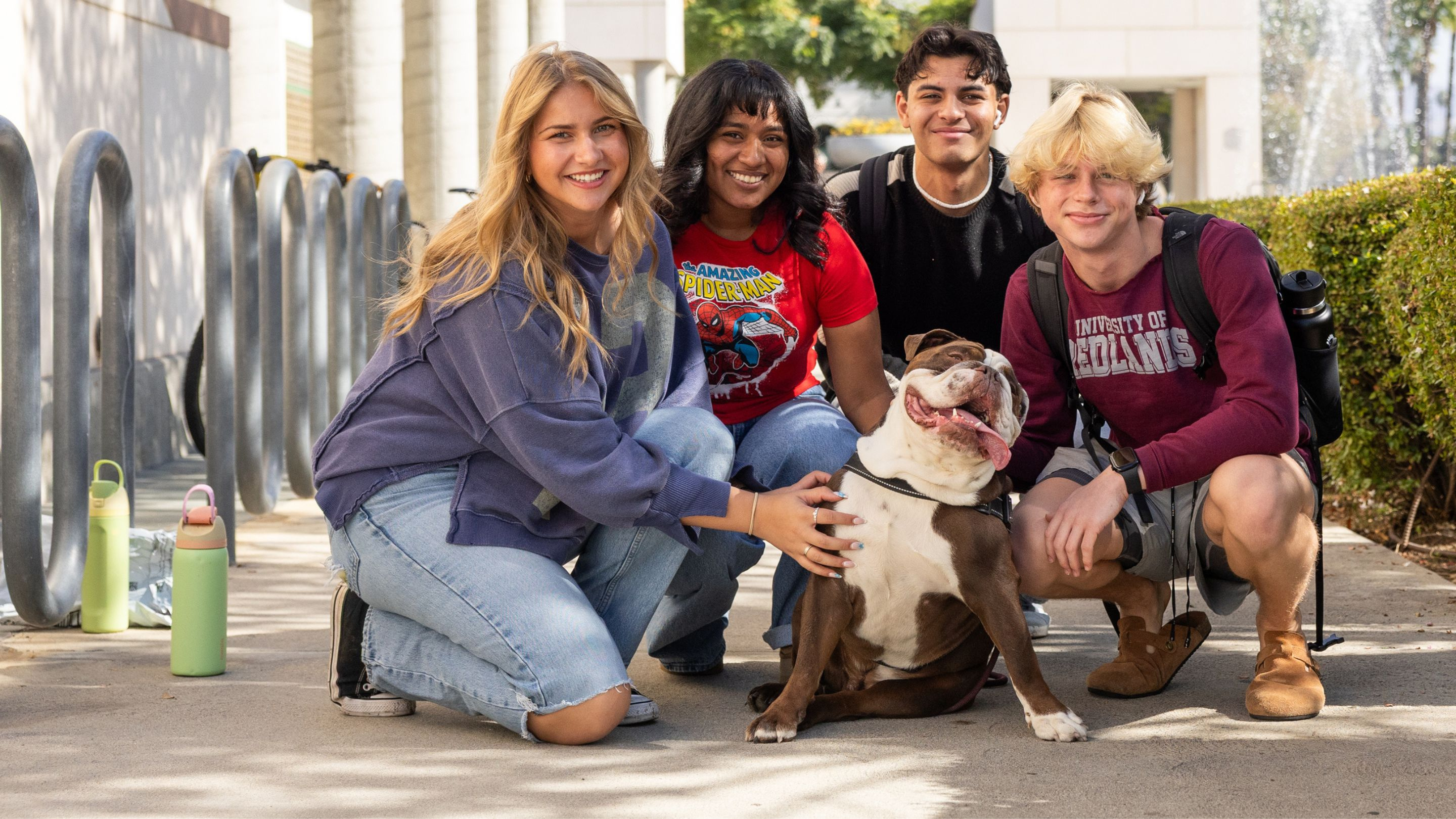 Students with George Bulldog