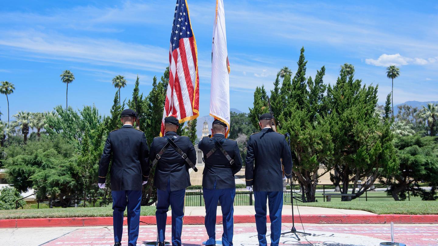 Media masthead - military and veterans with flags